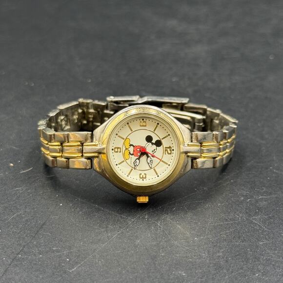 Disney Accessories - Disney Mickey Mouse Watch Women's Two Tone Bracelet Watch Classic Mickey